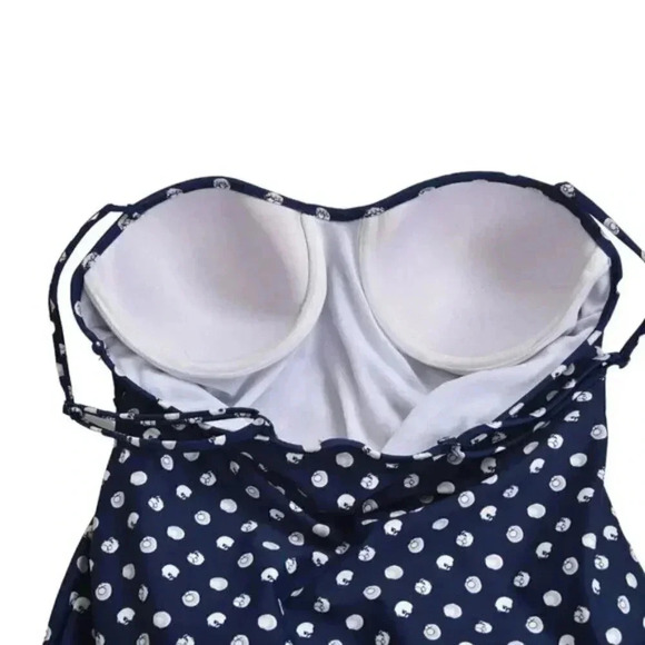 OP Ocean Pacific Swimsuit Swim Dress Blue One Piece Swimming  Size 10 - Picture 5 of 8